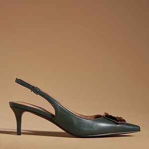ANTHROPOLOGIE BIBI LOU BARR HEELS GREEN
